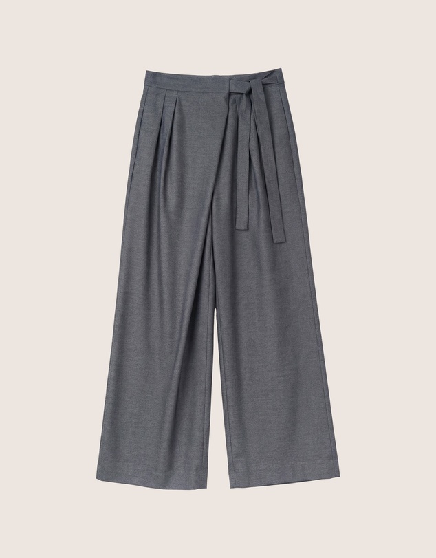 IDA+S - Amira Wool Asymmetrical Pleated Trousers