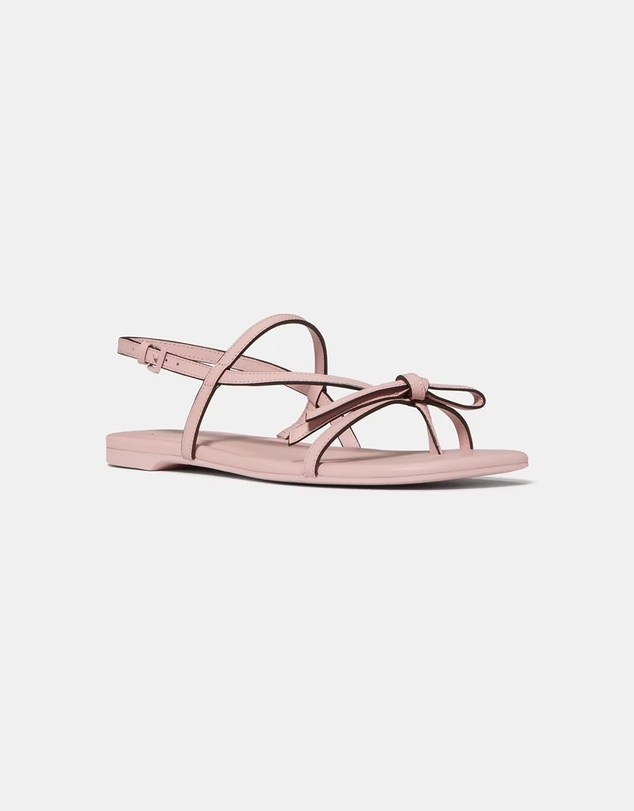 Kate Spade - Loop Crinkled Patent Leather Flat Sandals