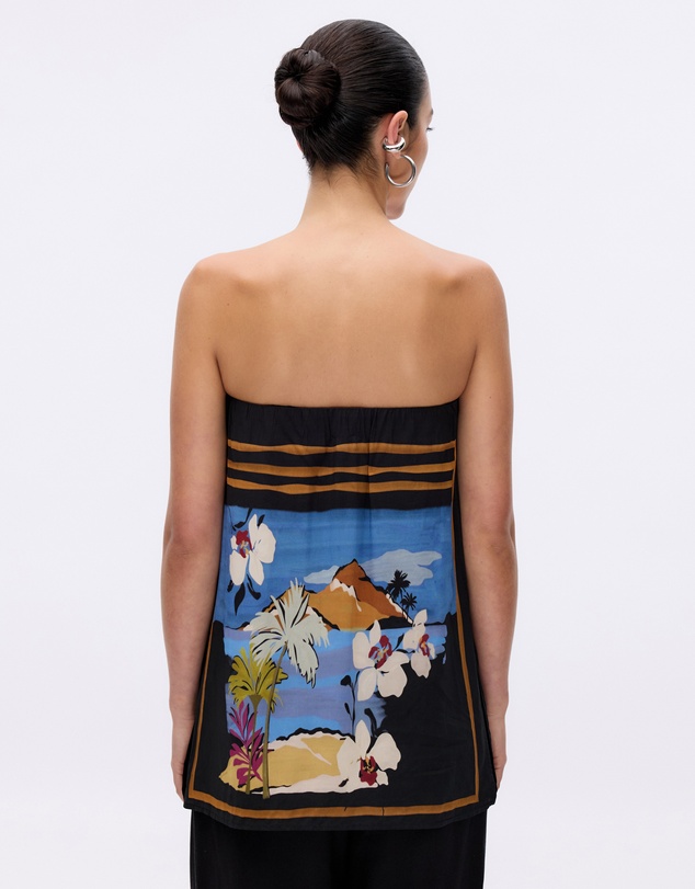 Minima Esenciales - Moonlit Palms Strapless Top