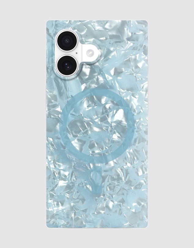 Flaunt - Flaunt Square Icy Blue Pearl MagSafe Case for 17 iPhone