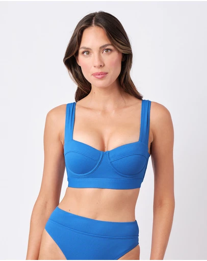 UNE PIECE - Textured Original Bustier Balconette Bralette Bikini Top