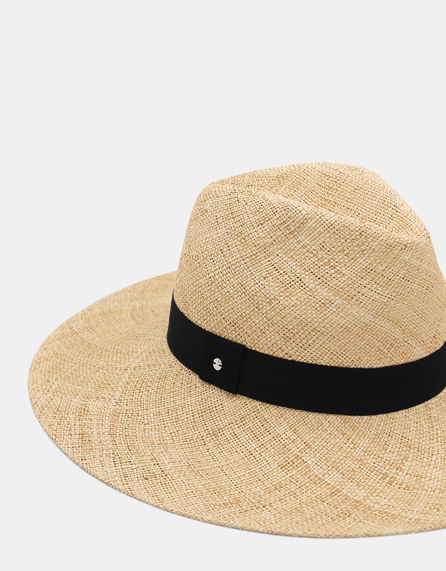 Morgan & Taylor - Kiran Woven Straw Fedora in Natural Beige