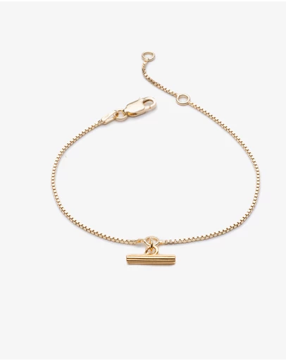 Rachel Jackson - Mini T-Bar Gold Bracelet
