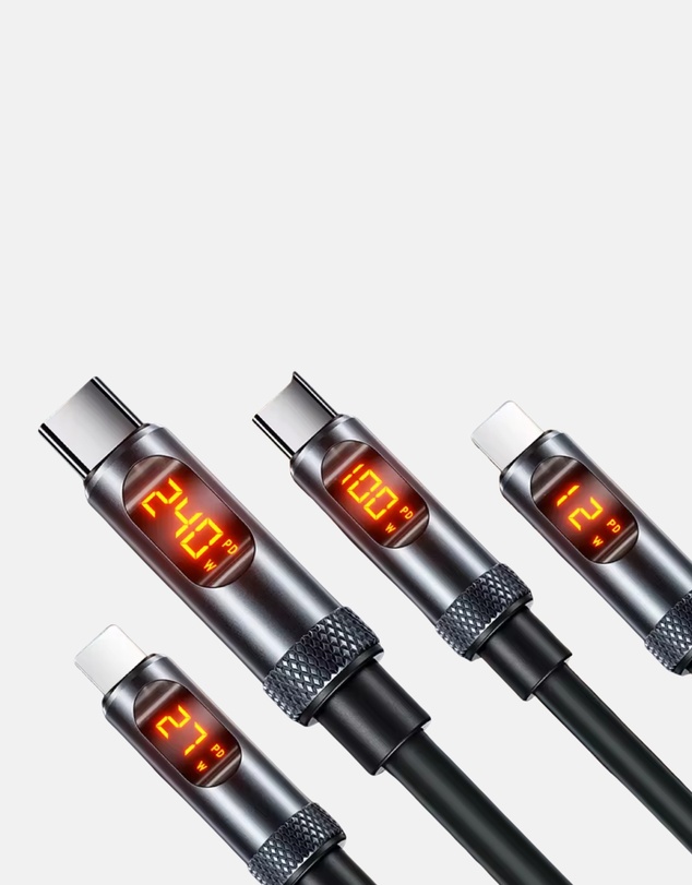 Friendie - Studio USB C to USB C Fast Charging Cable — 240W, LED Display, PD 3.1