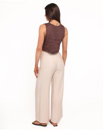 Petal & Pup - Lauren Wide Leg Pant - Beige