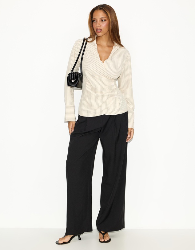 Dazie - Latte Asymmetrical Shirt