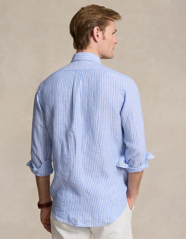 Polo Ralph Lauren - Custom Fit Striped Linen Shirt- ICONIC EXCLUSIVE