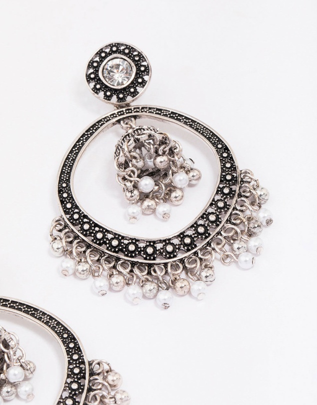 Lovisa - Antique Silver Beaded Ball Drop Earrings