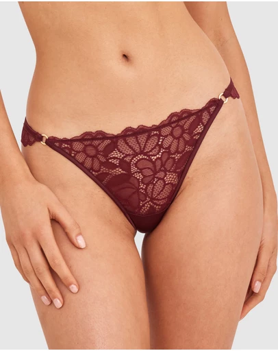 Bras N Things - Daisy Brazilian Knicker - Berry