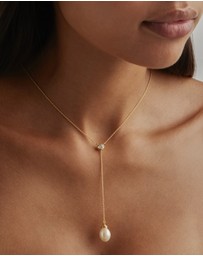 By Charlotte - Whispers of Tranquillity Pearl Lariat Necklace