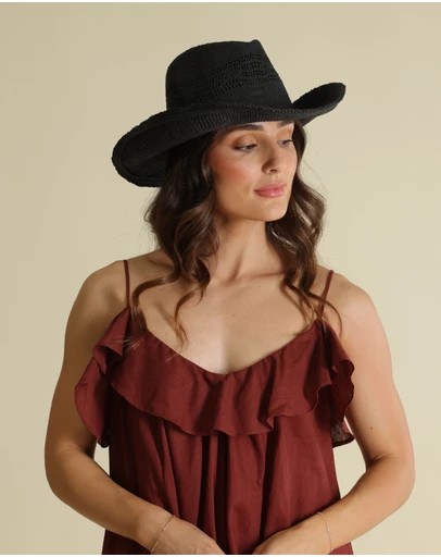 Morgan & Taylor - Beckett Cowboy Fedora in Black