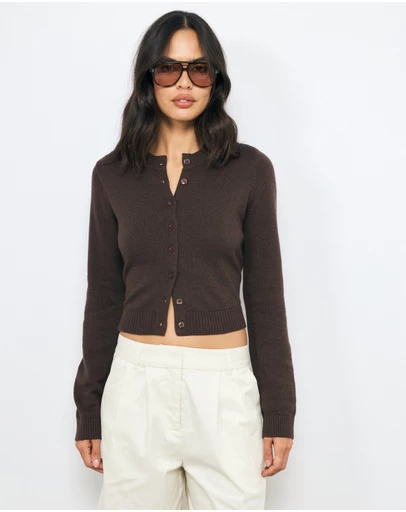 AERE - Loni Cotton Cashmere Blend Cardigan
