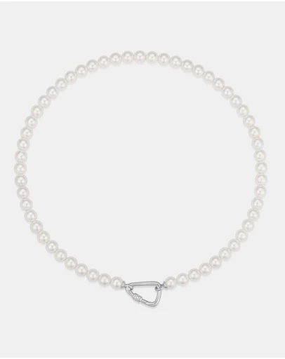 Ania Haie - Silver Lobster Clasp Shell Pearl Necklace