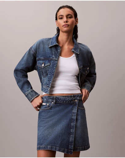Calvin Klein Jeans - Denim Mini Wrap Skirt