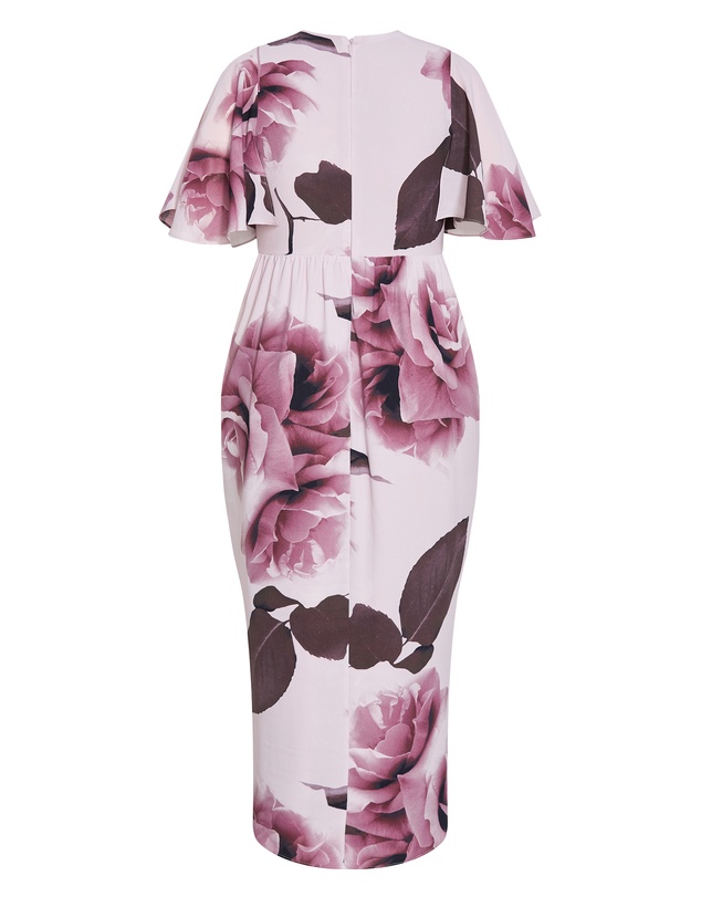 City Chic - Plus size Braelynn Bloom Print Maxi Dress - blush
