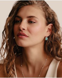 THOMAS SABO - THOMAS SABO Drop Earrings with Turquoise Octagon Stones Silver