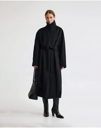 Oxford - Emily Funnel Collar Wool Blend Coat