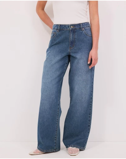Calli - Tyla Mid Rise Baggy Jeans