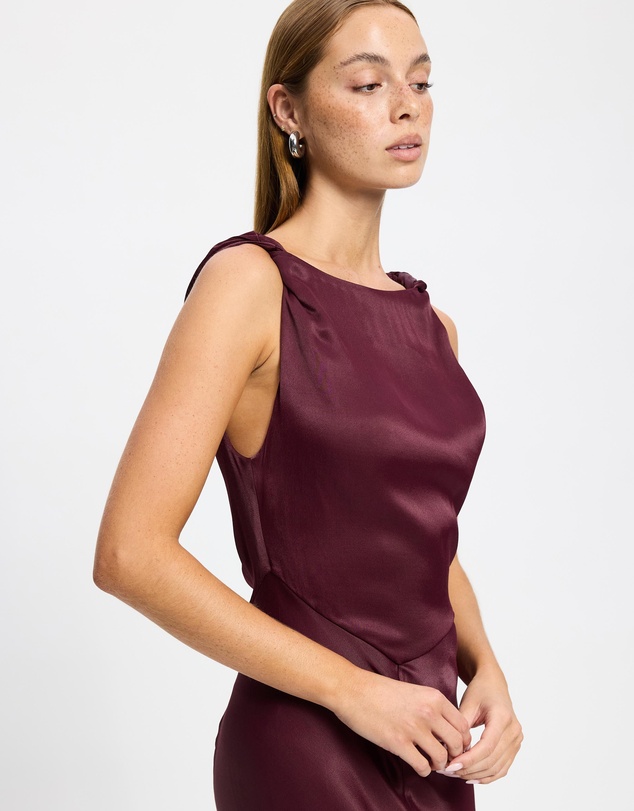 & Other Stories - Twist-Detail Satin Midi Dress