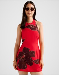 Forever New - Corinna Printed Linen Halter Neck Mini Dress