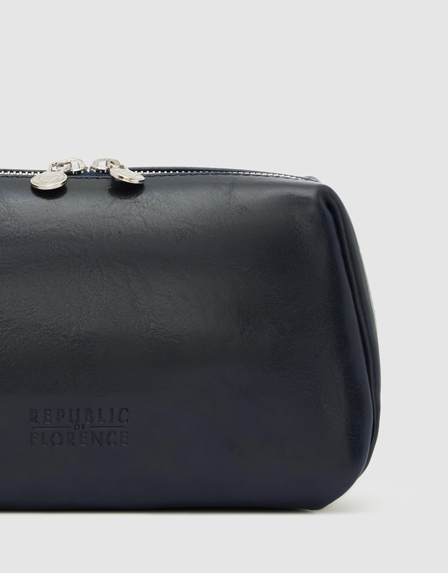 Republic of Florence - The Otto Blue Leather Dopp Kit