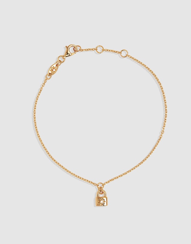 By Charlotte - Crystal Lotus Padlock Bracelet