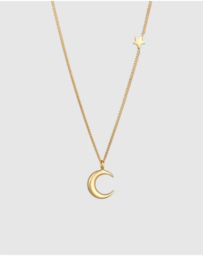 Elli Jewelry - Midnight Necklace in Gold-Plated 925 Silver