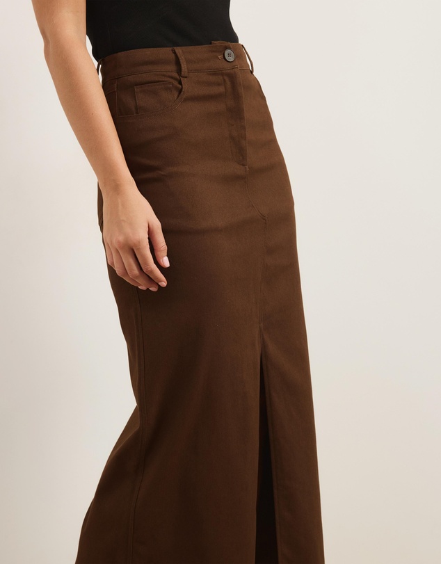 Atmos&Here - Cece Cotton Twill Maxi Skirt