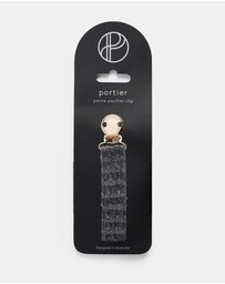 portier - Petite Pacifier Clip - Charcoal Denim