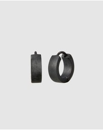Kuzzoi - ICONIC EXCLUSIVE - Classic Hoop Earrings in Oxidised 925 Sterling Silver