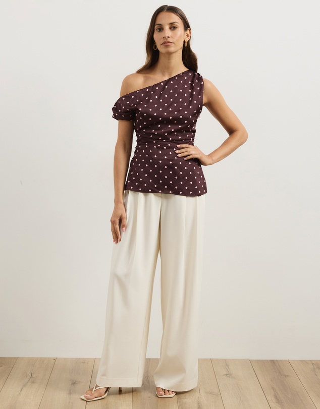 Atmos&Here - Lowen Satin Off Shoulder Top