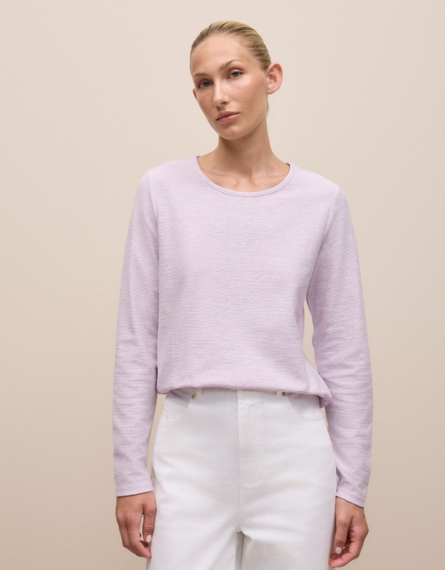 Trenery - Ottoman Marle Long Sleeve T-shirt in Lilac