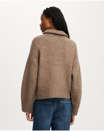 Cotton On - Luxe Funnel Zip Pullover