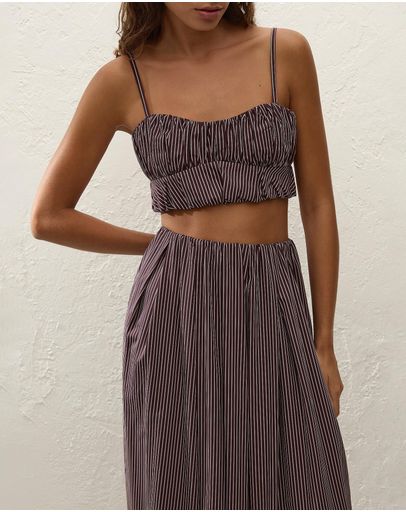 Rocio Pinstripe Chocolate Plum