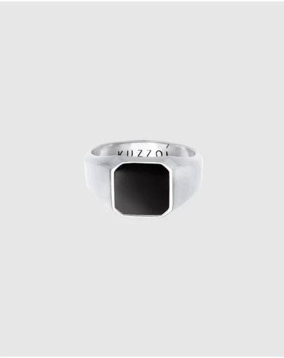Kuzzoi - ICONIC EXCLUSIVE - Enamel Signet Ring in 925 Sterling Silver