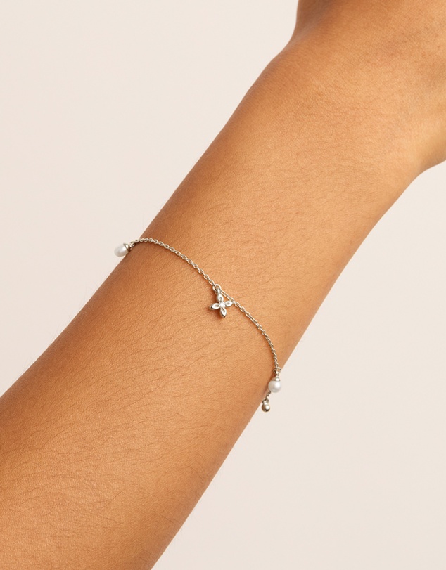 By Charlotte - Silver Live in Peace Bracelet