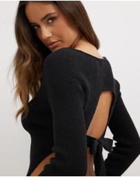 Dazie - Twinkle Tie Back Knit Top