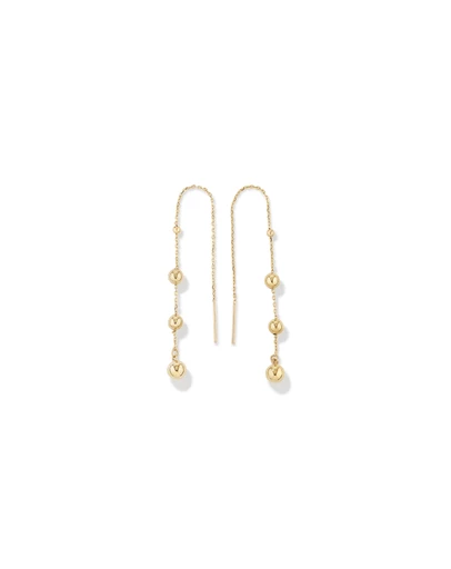 Michael Hill - Bead Thread Earrings in 10kt Yellow Gold