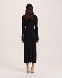 SABA - Elle Wool Blend Wrap Knit Dress