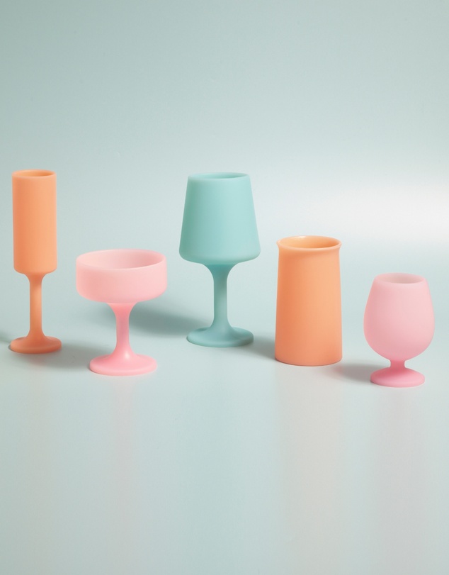 porter green - stegg | silicone unbreakable highball glasses