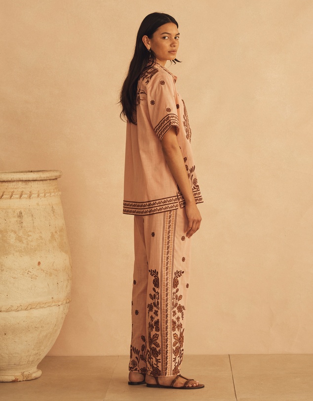 AUR OCEA - Embroidered Straight Leg Pant