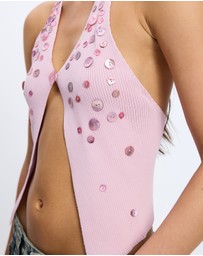 Jaded London - Button Knit Halter Top