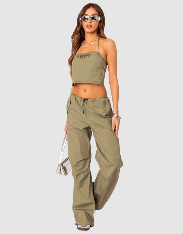 EDIKTED - Fey bungee Strap Open Back Top