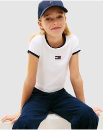 Tommy Hilfiger - Heritage Flag Ribbed Extra Slim T-Shirt - Kids