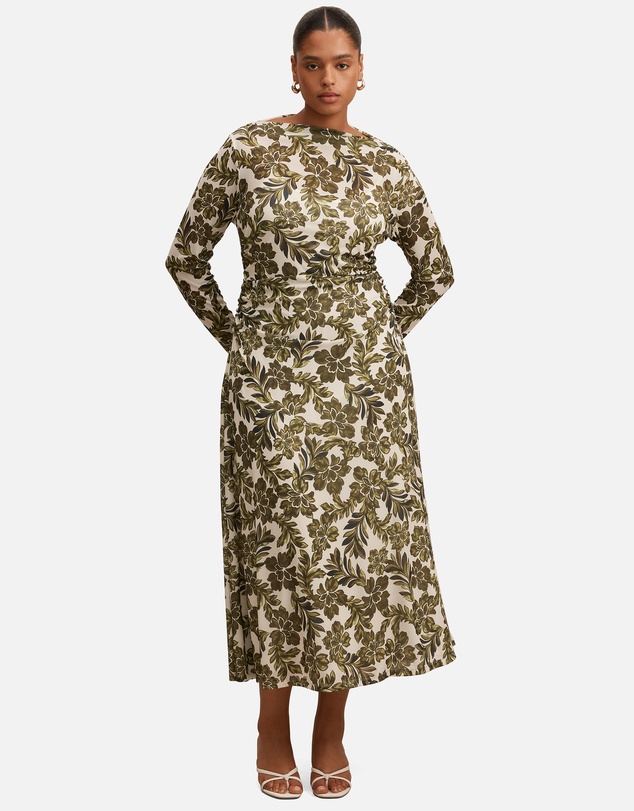 Forever New Curve - Georgia Curve Long Sleeves Mesh Midi Dress