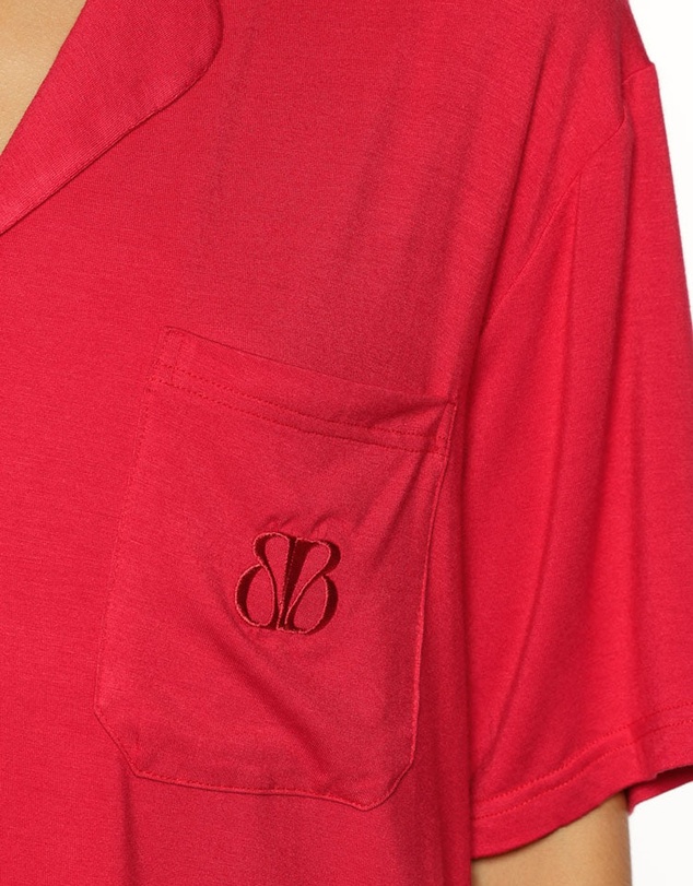 Beginning Boutique - Jamey Burgundy Pajama Shirt