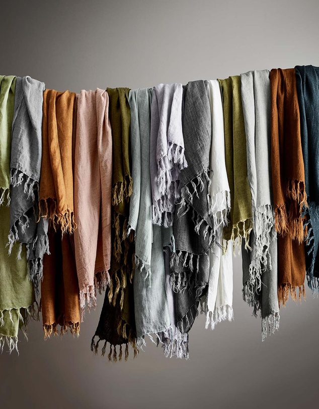 Aura Home - Linen Fringe Throw