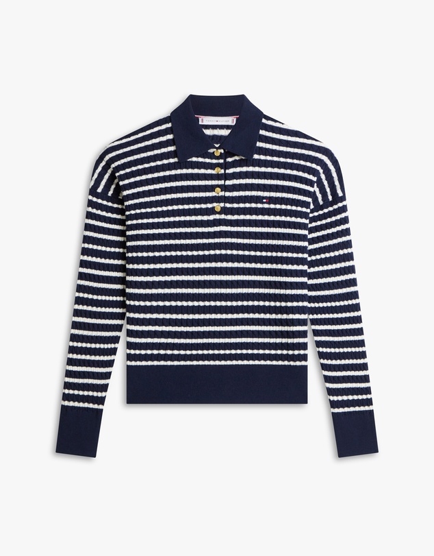 Tommy Hilfiger - Cable Knit Relaxed Polo Jumper