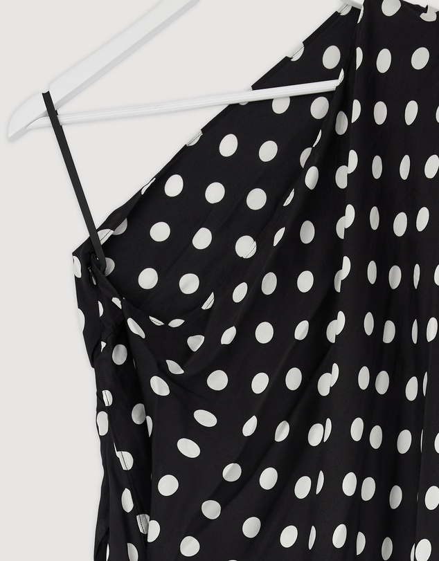 Revibe - Repaired BY JOHNNY. Dove Drape Polka Ankle Dress - AU 8