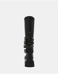 Steve Madden - Kannonball Black Leather Boots
